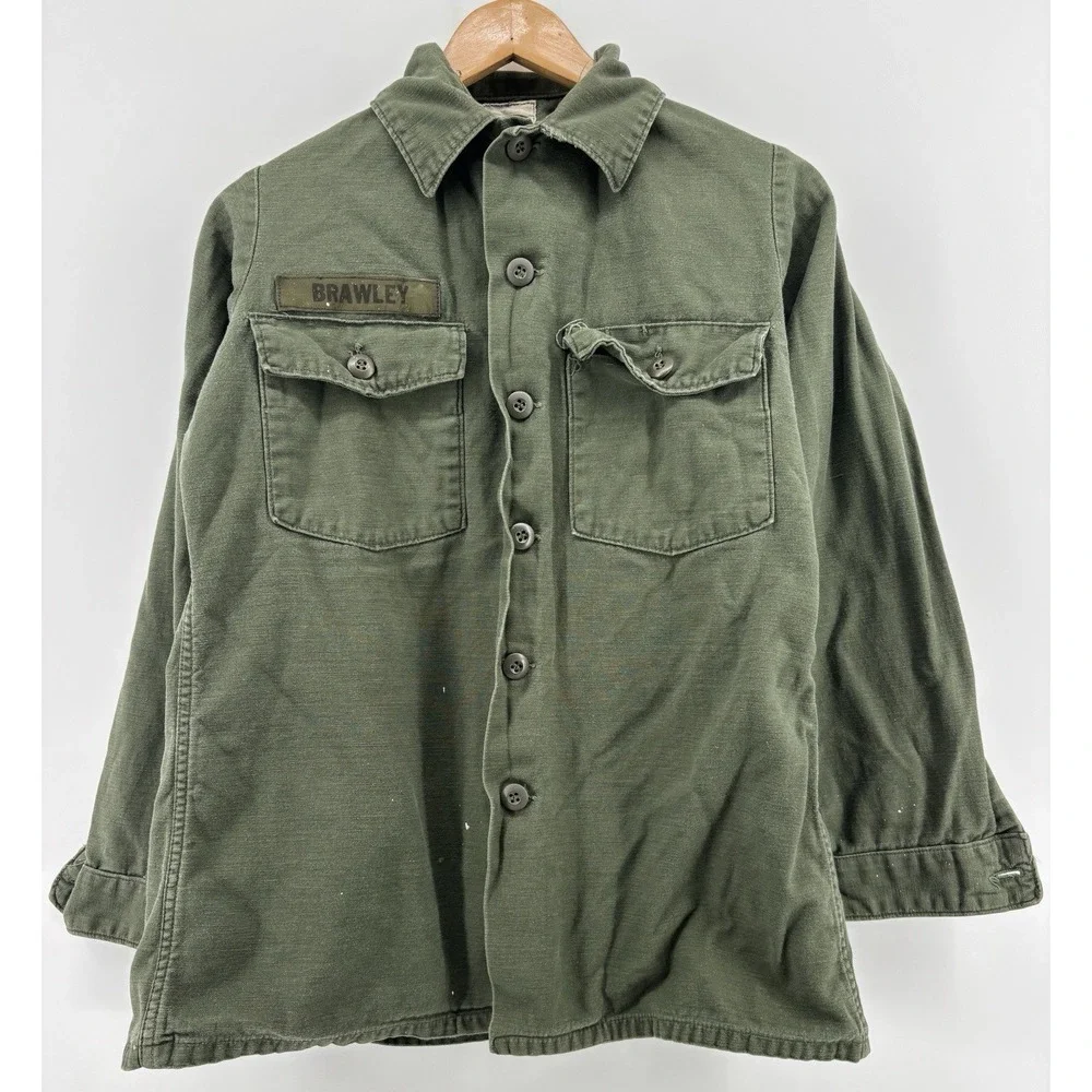 Vietnam Jacket OG-107 Coat Mens War Fatigue Cotton Sateen Olive Drab Vintage